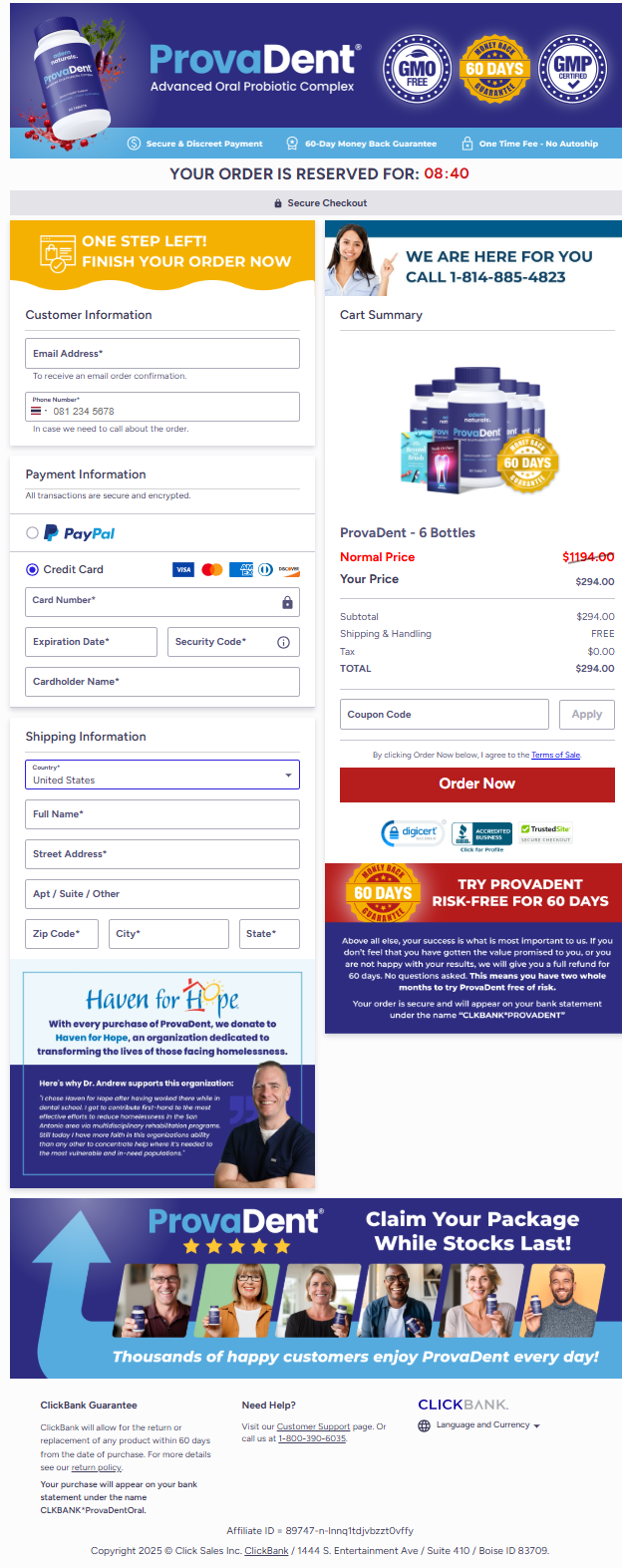 Provadent Official Website Secure Order Page